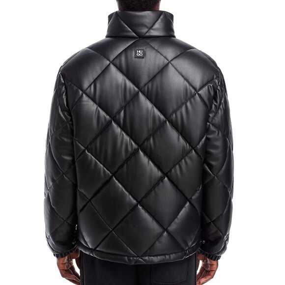 Hugo Boss Men's Long Sleeve HUGO Borin Zip Front Quilted Puffer Jacket Black XL - Picture 3 of 8